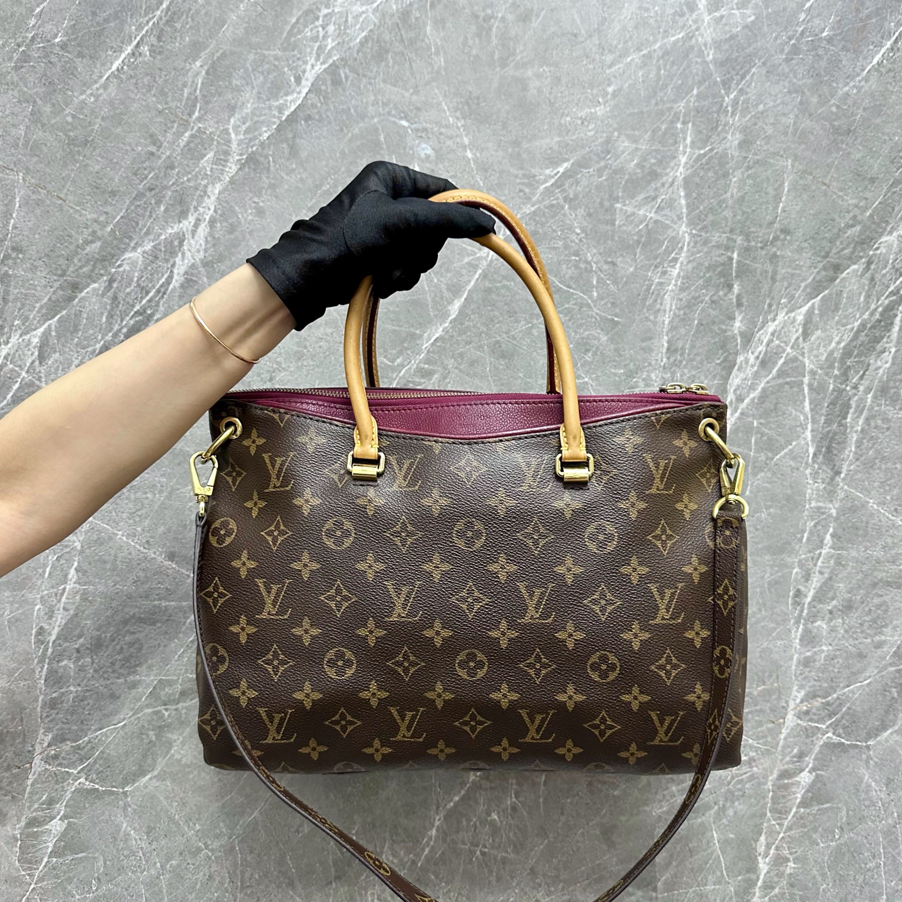 Authentic LV Pallas MM Red Cerise Satchel  Vuitton, Louis vuitton pallas, Lv  pallas