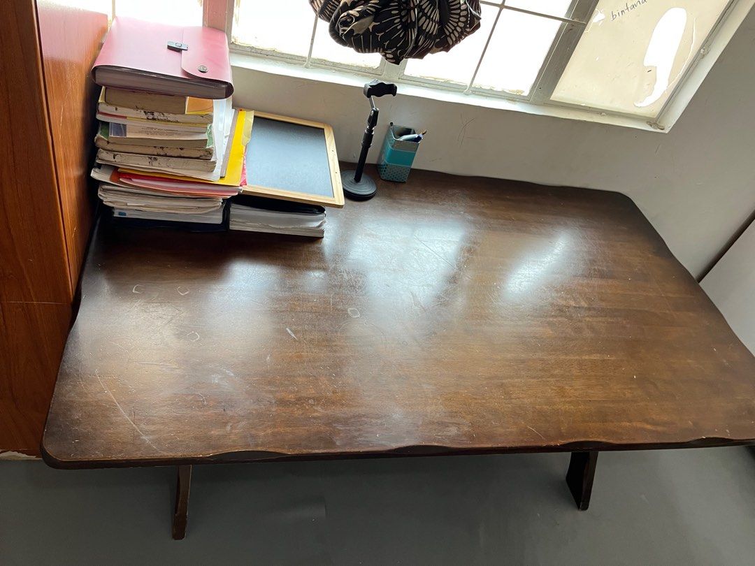 Malaysian wood dining table study table on Carousell