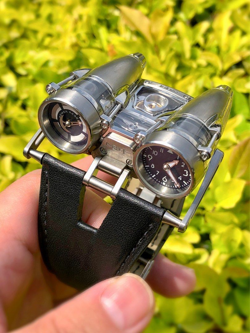 HM4 Thunderbolt | A titanium aerodynamic wristwatch with power reserve  indication, Circa 2013 | HM4 Thunderbolt | 鈦金屬流線型腕錶，備動力儲備顯示，約2013年製|  Important Watches | 2021 | Sotheby's