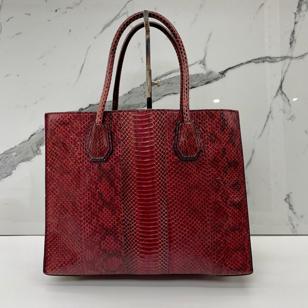 Michael kors red hotsell snakeskin purse