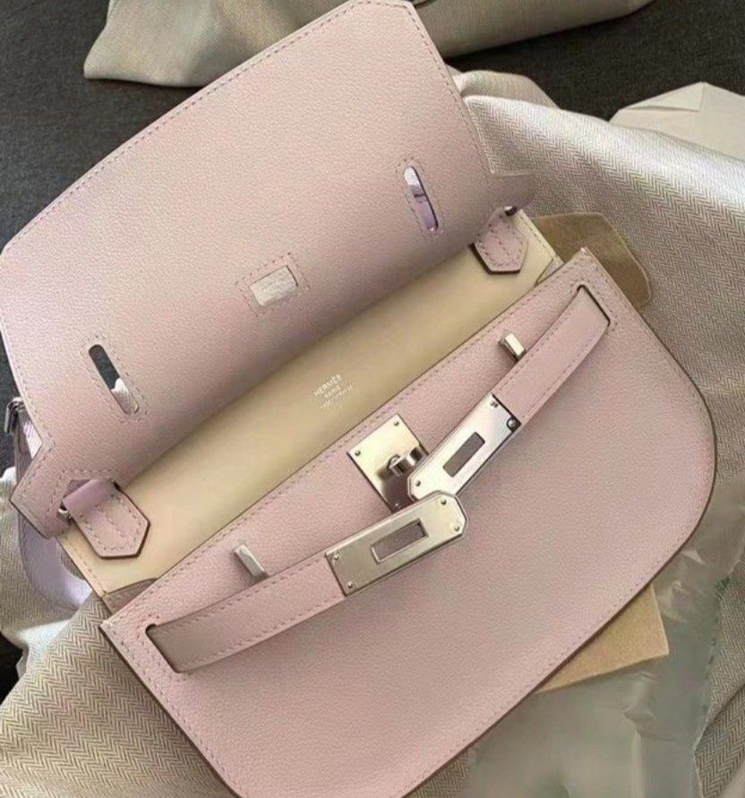 Hermès Mini Jypsiere Verso In Mauve Pale And Nata Evercolor With