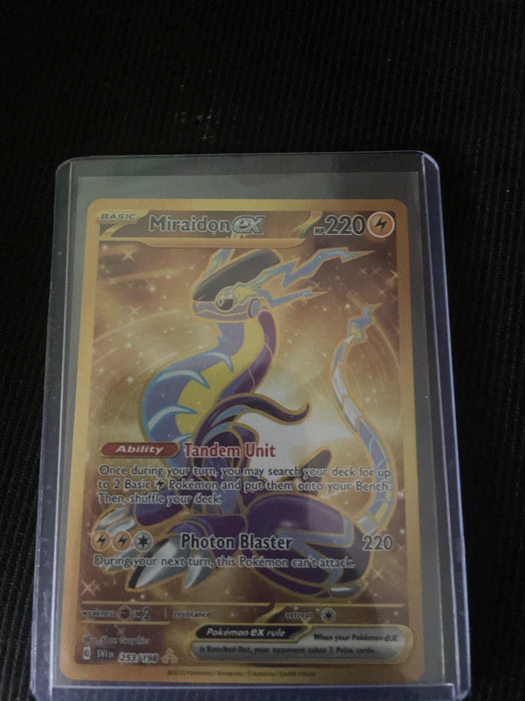 Pokémon SV1 Miraidon ex gold 253/198, Hobbies & Toys, Toys & Games on  Carousell