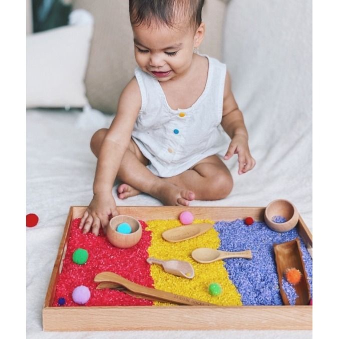 Montessori Wooden Sensory Play Tool Set | Wooden Scoops & Cups Transfer ...