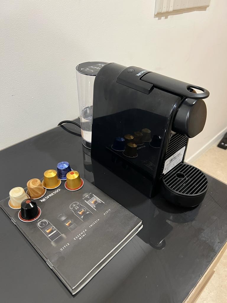 Nespresso Essenza Mini Coffe Machine with sample capsules. Only used