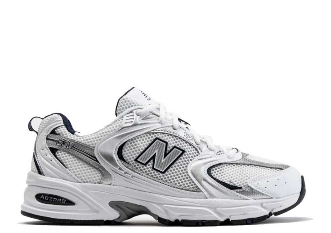 new balance nb 530 white silver navy купить