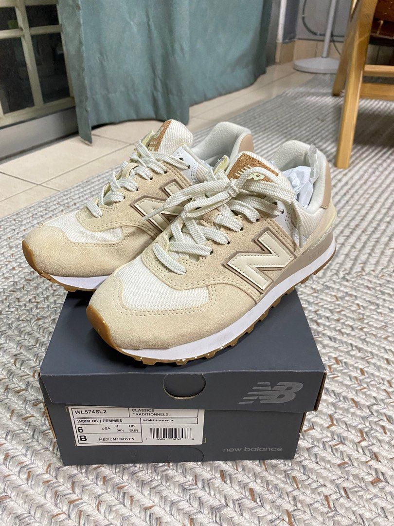 New Balance 574 Beige UK4 Women s Fashion Footwear Sneakers on