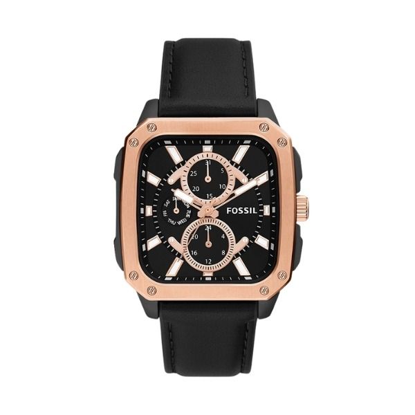 NEW Fossil Inscription Multifunction Leather Mens Watch BQ2654