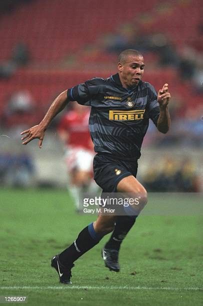 NEW Ronaldo Inter Milan 97 98 retro vintage football soccer jersey polo tee shirt tshirt top grey black blue kit yellow nameset font umbro