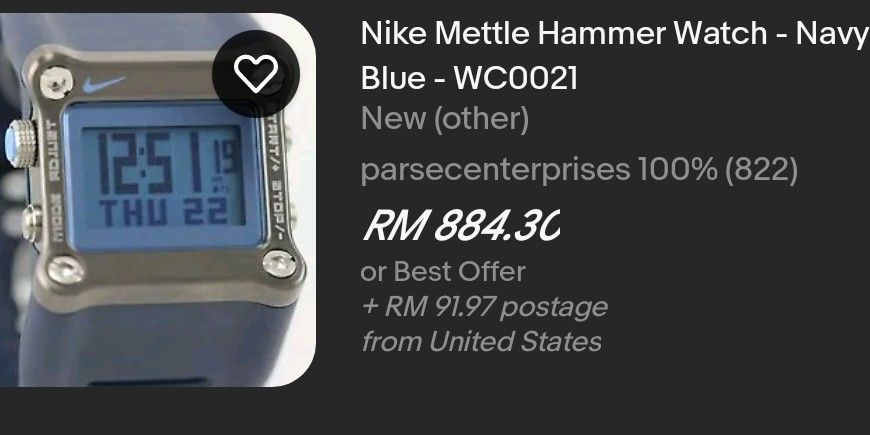 Nike Hammer Vintage Watch WC0021 Men s Fashion Watches