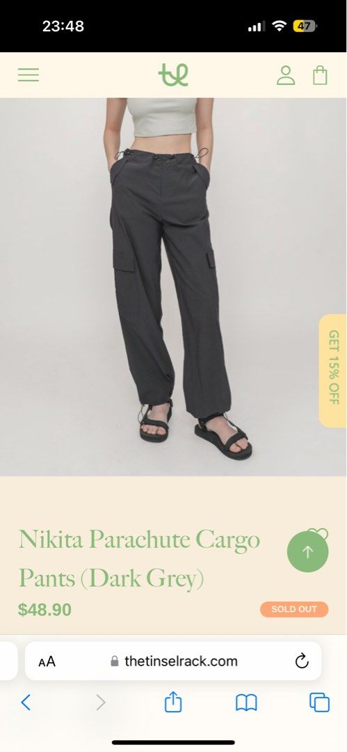 Nikita Parachute Cargo Pants (Light Sage)