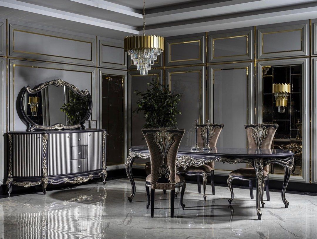 NOBLESSE Classical Baroque Dining Set Dining Table and Chair