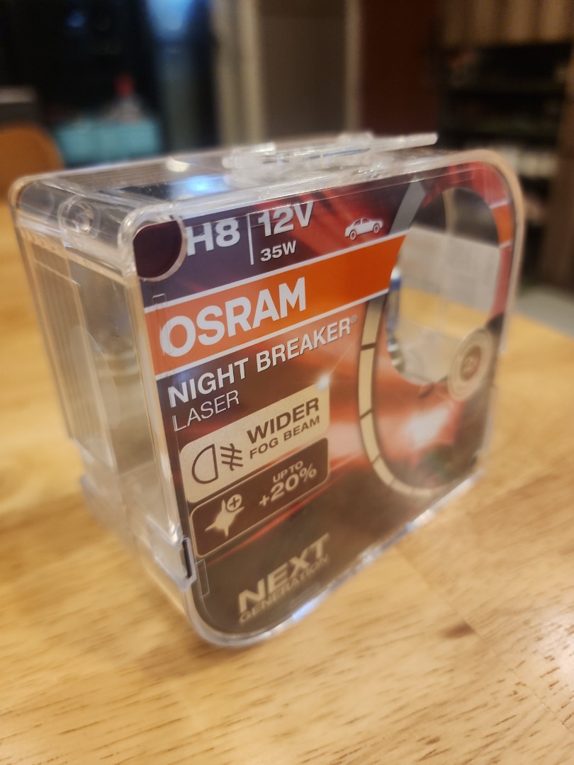 Osram Night Breaker Laser H8 12V 35W (Duo box), Car Accessories,  Electronics & Lights on Carousell