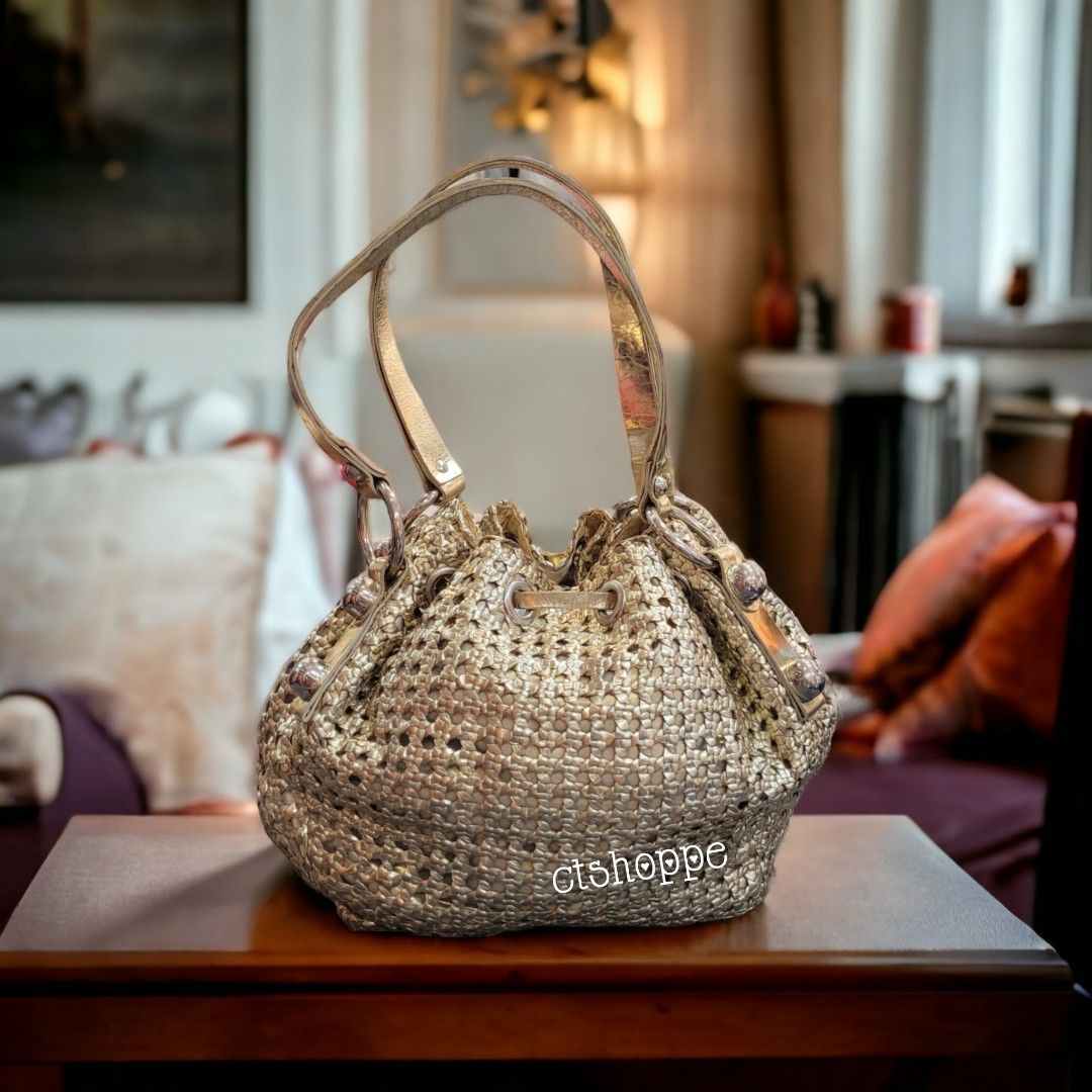 Italian woven store leather bags