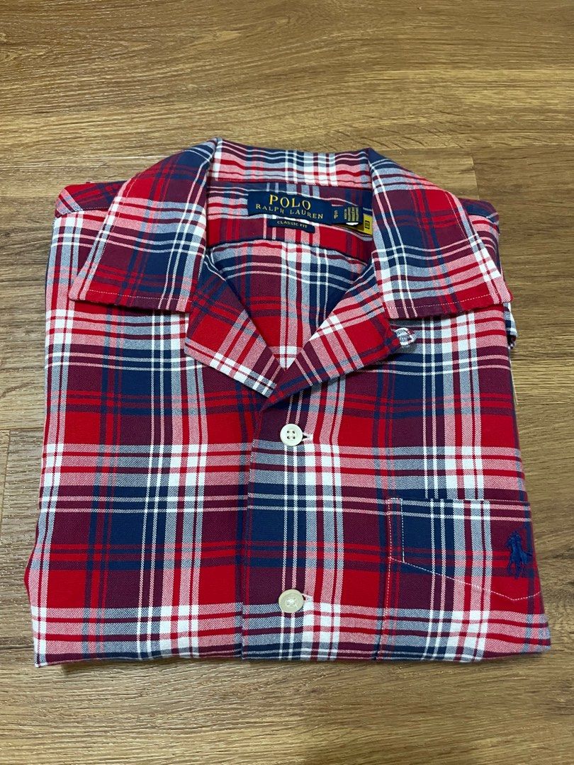 Ralph Lauren Classic Fit Plaid Oxford Camp Shirt Men s Fashion