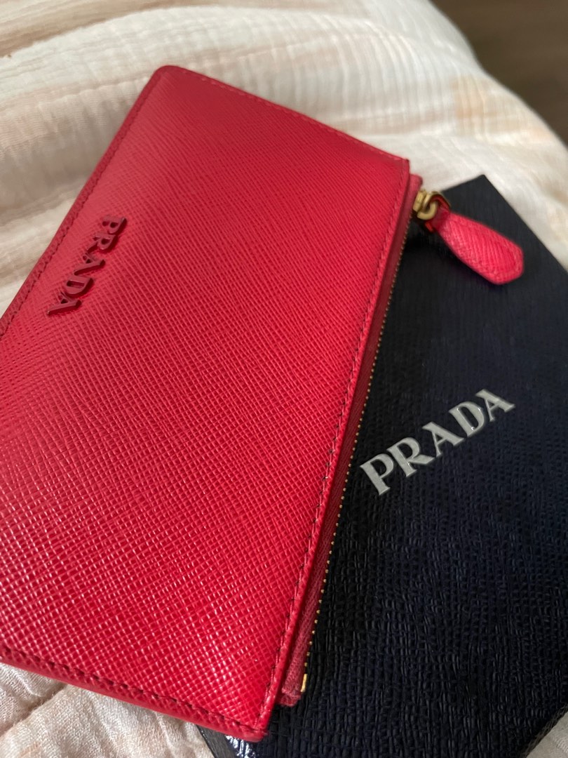 RTP $2,240) PRADA CRYSTAL CARD HOLDER WITH ADJUSTABLE CHAIN