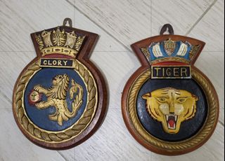 Royal Navy plaque (HMS CLORY, HMS TIGER) 皇家海軍盾牌共2個