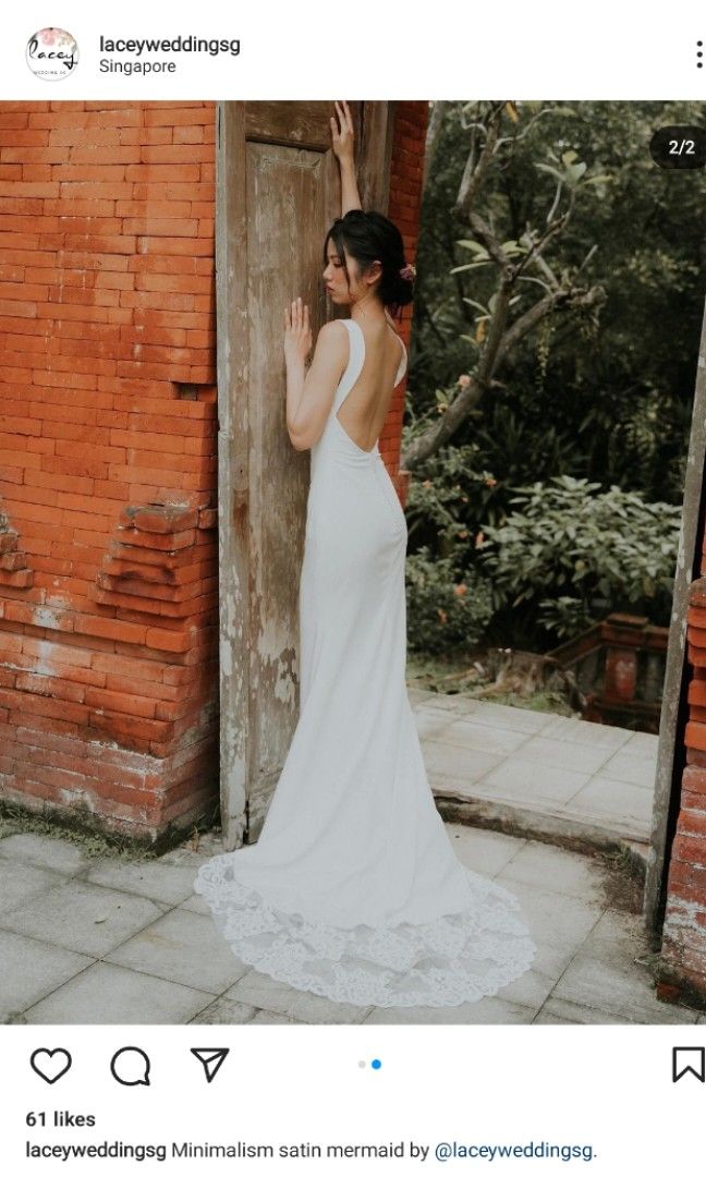 Low back silk wedding dress store