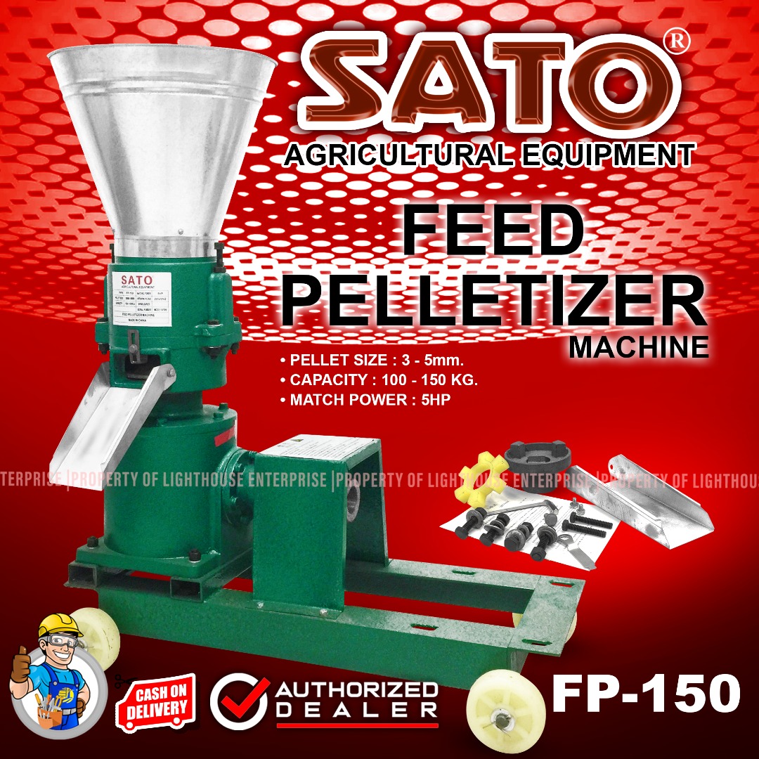SATO 100150kg 35mm Feed Pelletizer Machine / Feed Pellet Machine