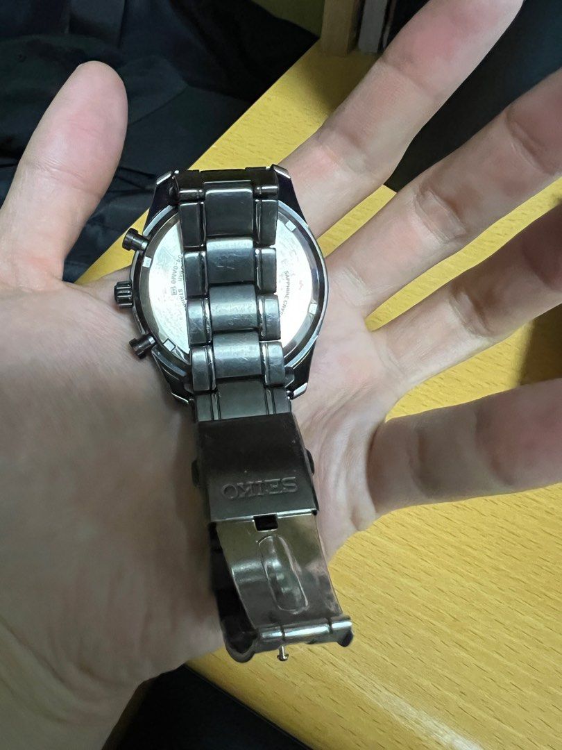 seiko chronograph 100m, 名牌, 手錶- Carousell