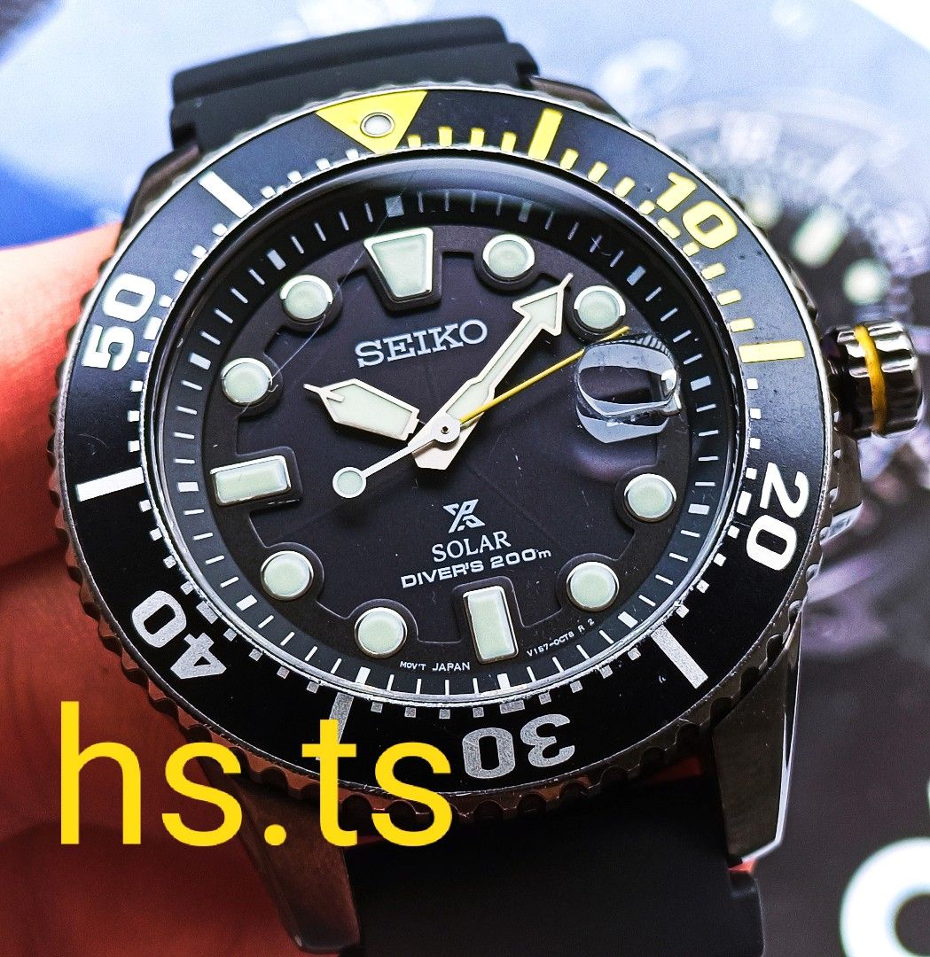 Seiko Prospex Black Yellow Solar Dive Watch (Discontinued), Men's Fashion,  Watches & Accessories, Watches on Carousell