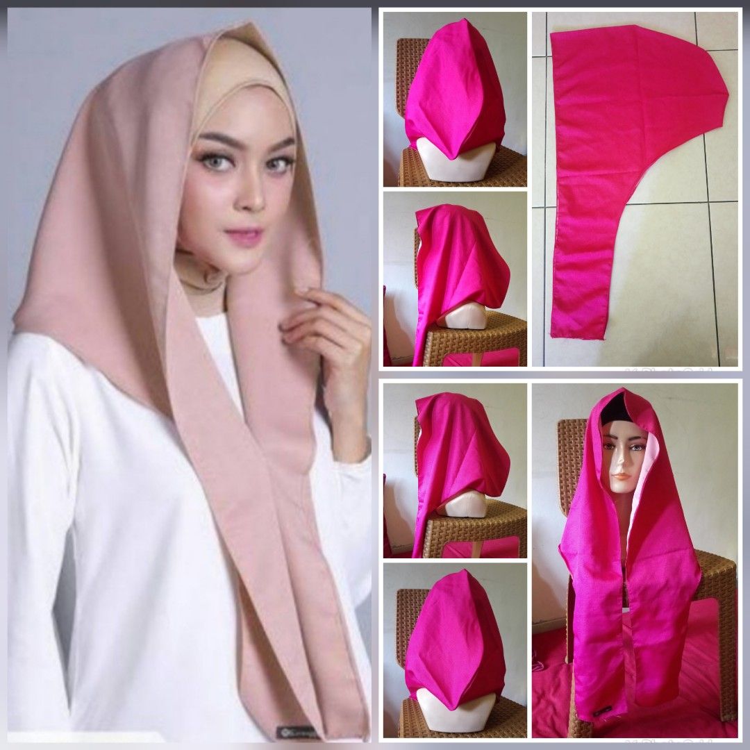 [Serba 25] Preloved Hoodie Hijab Unik Ala Rina Nose Warna Hot Pink