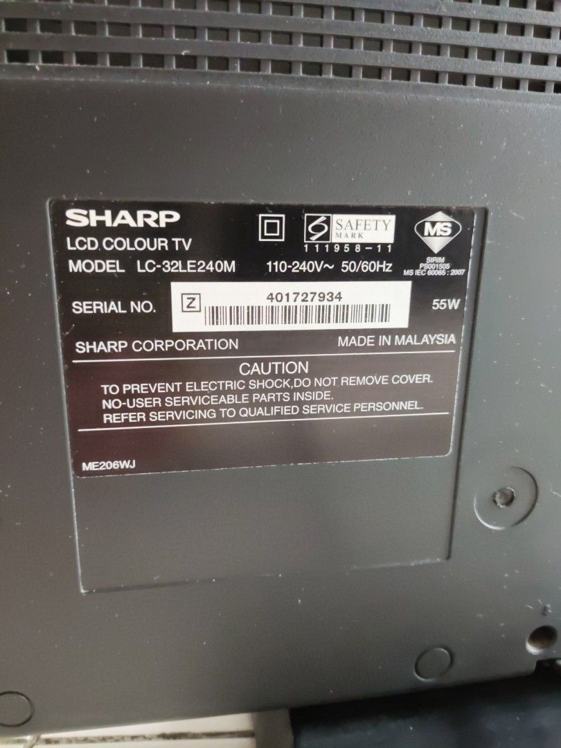 Sharp aquos 32 inch LCD TV (NOT smart and pls read description), TV
