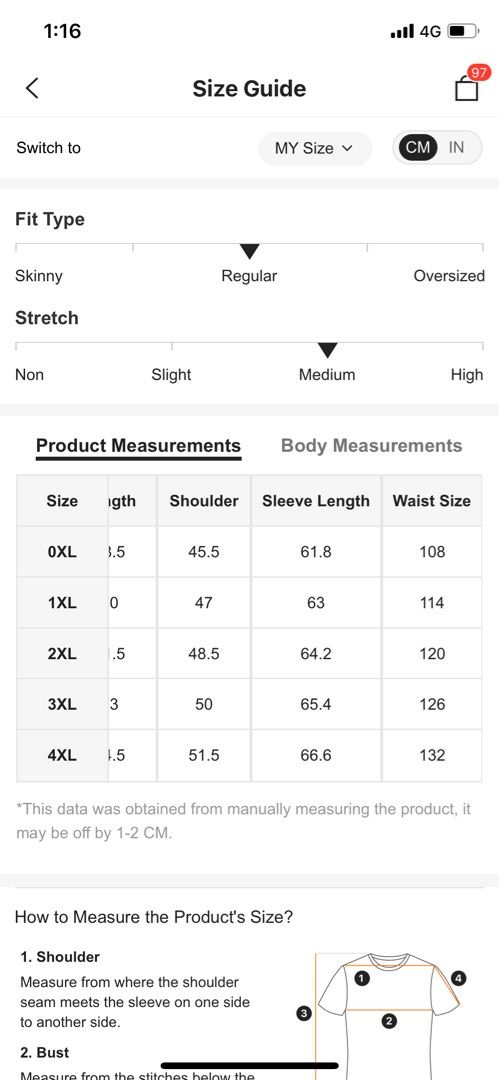 Shein plus clearance size chart