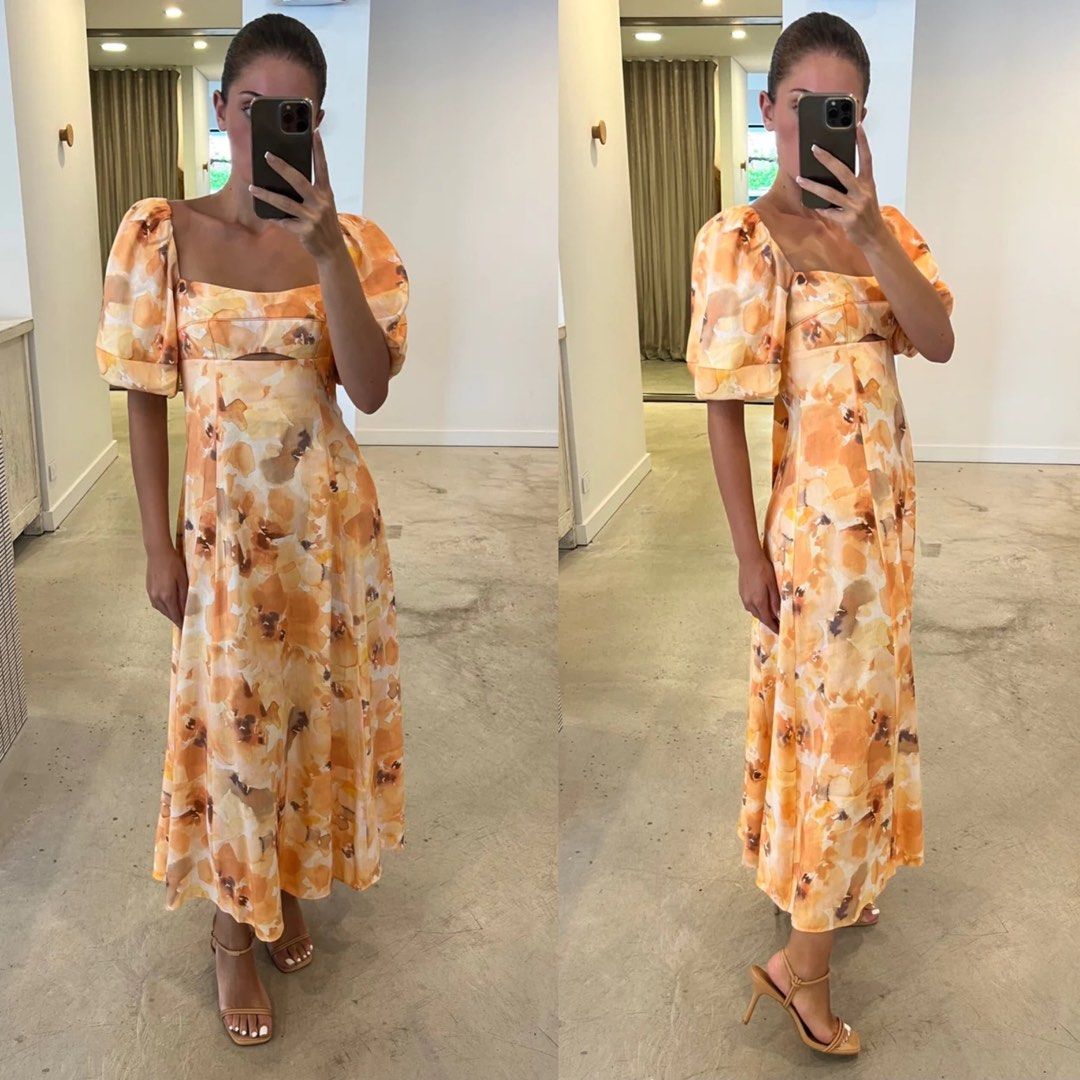 Significant Other Lois Maxi Dress in Orange Floral, Women's Fashion, Dresses  u0026 Sets, Dresses on Carousell