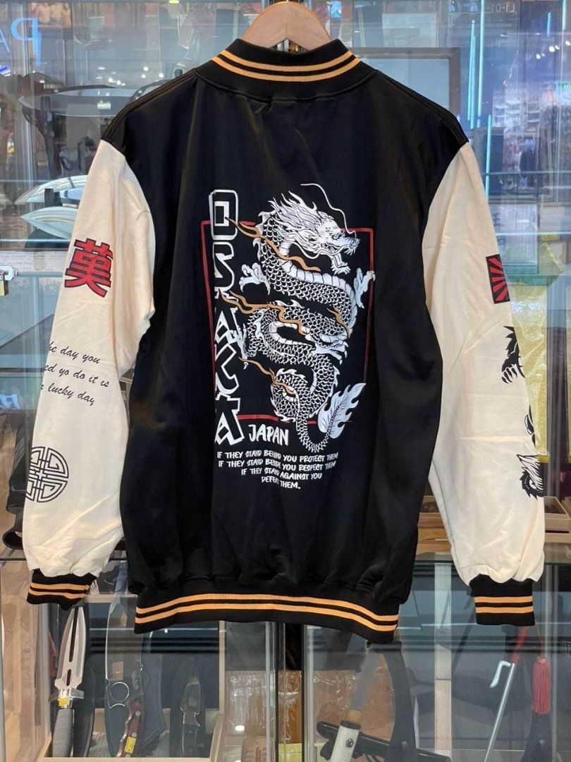 Size XXL Japanese Osaka Japan Social Club Black Baseball Jacket