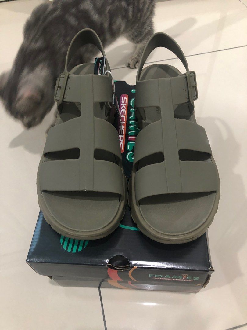 Skechers sandals olive deals