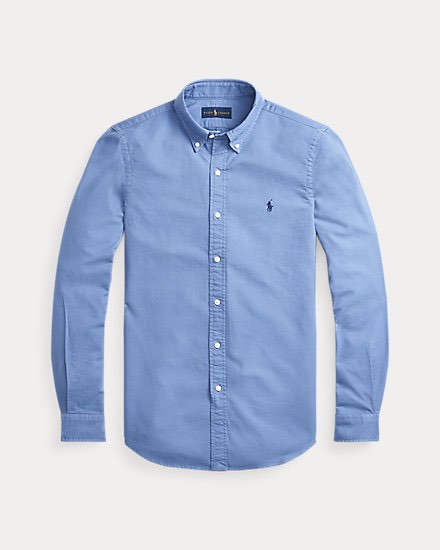 Ralph Lauren Slim Fit Garment Dyed Oxford Shirt Men s Fashion