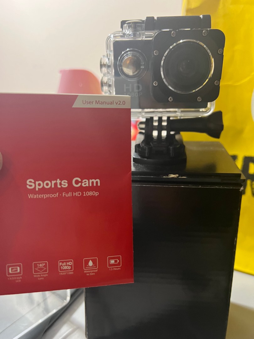 Sports Cam waterproof Full HD 1080p, Photography, Video Cameras on
