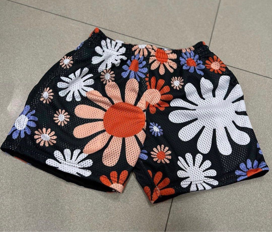 summer flower mesh shorts | on hand (Category: Shorts) located in Manila. Submitted by sunyellow611674 (Listing ID 1224757387, Image 2). Description: Can ship asap Dm Cod will do around ncr All size available.