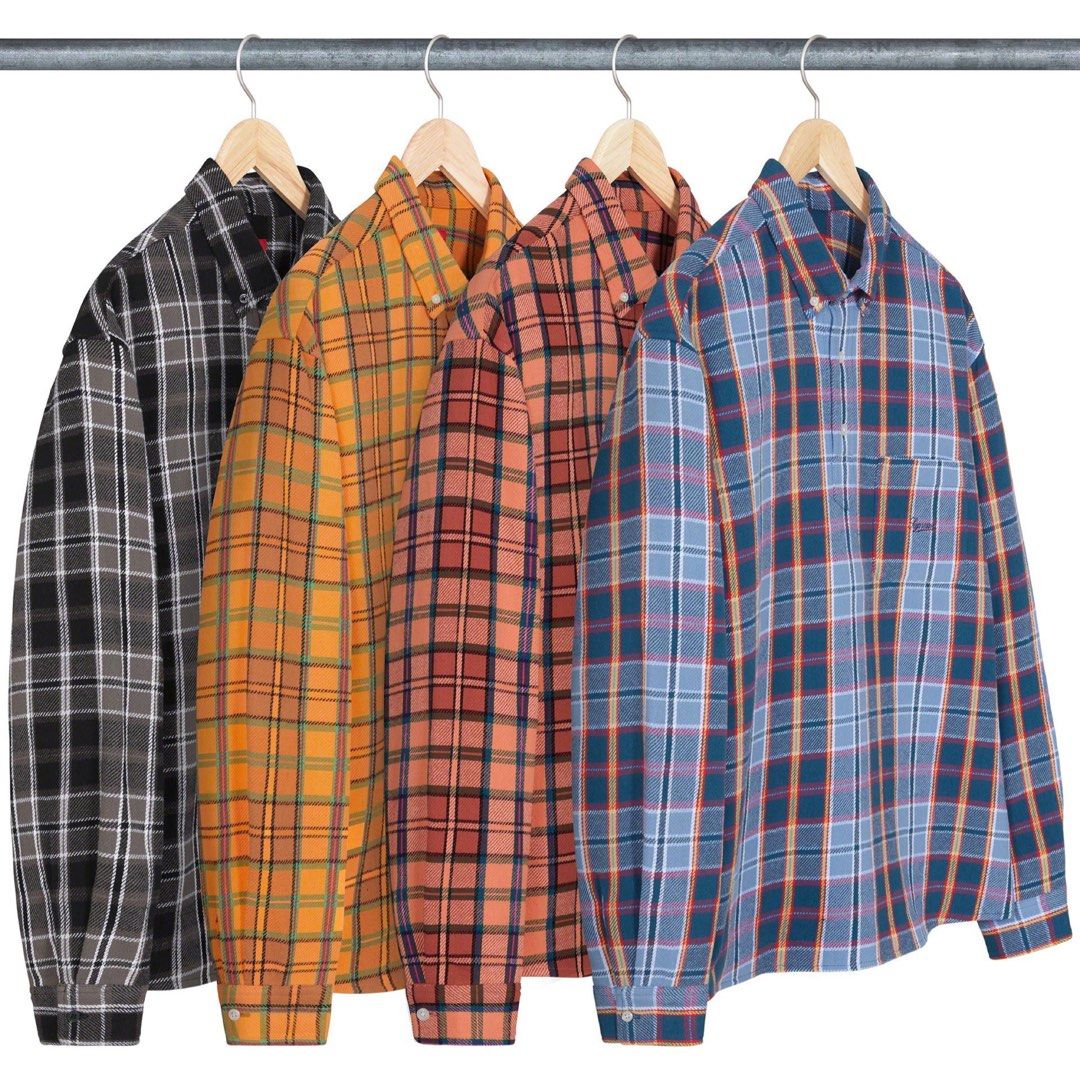 SUPREME PULLOVER PLAID FLANNEL SHIRT Men s Fashion Tops Sets