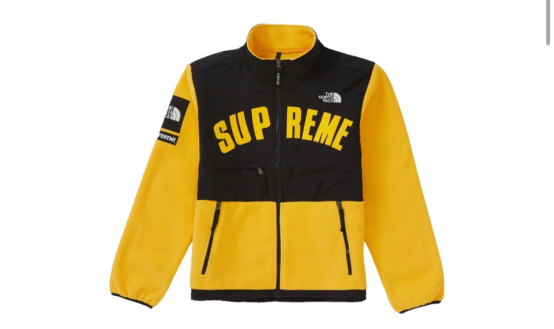 中古] Supreme the north face arc logo denali fleece jacket Yellow