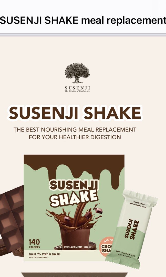 Susenji chocolate protein shake, constipation / detox mofa, block carbs