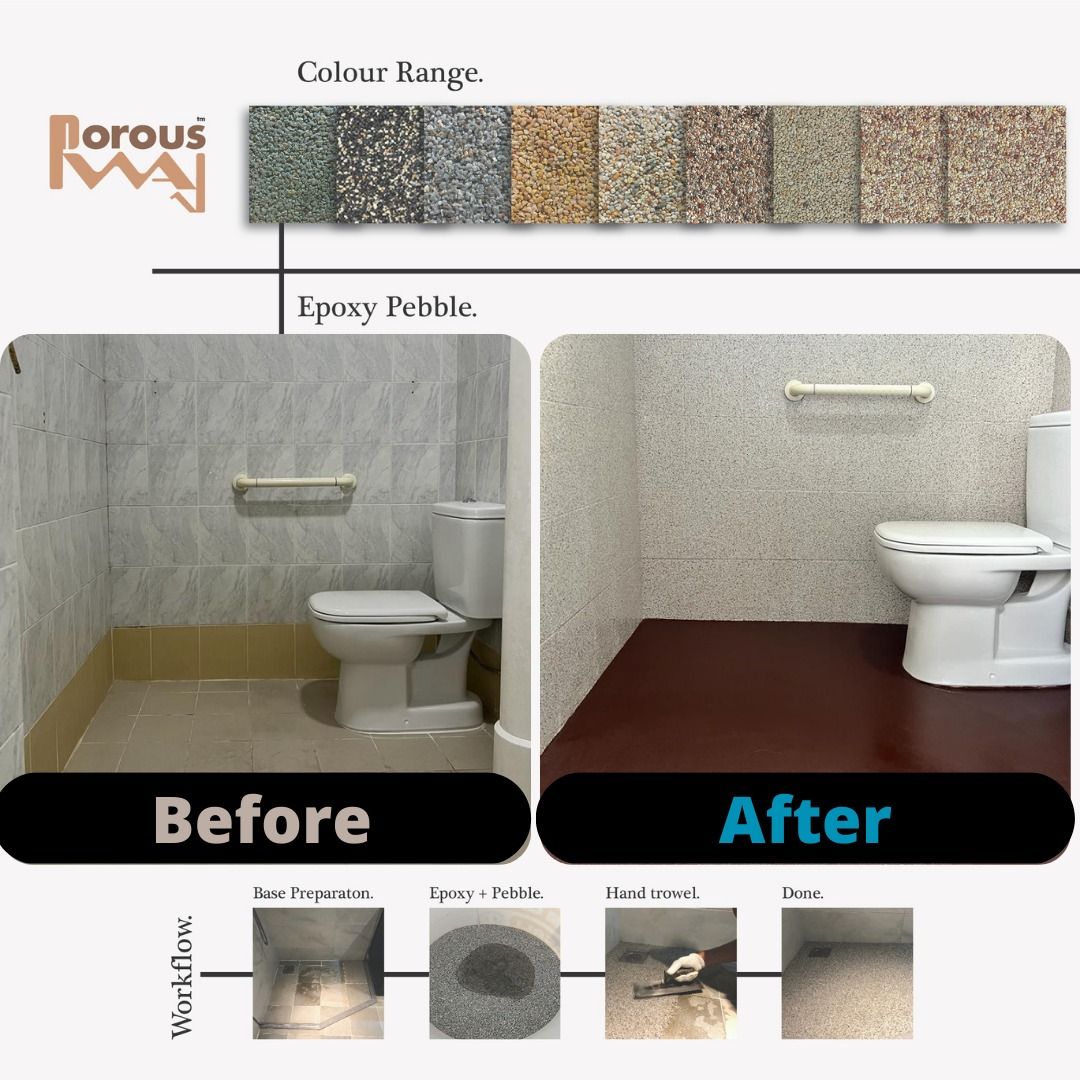 Toilet overlay flooring with holiday feels (Epoxy Pebble / Epoxy Flake)62853067905666111