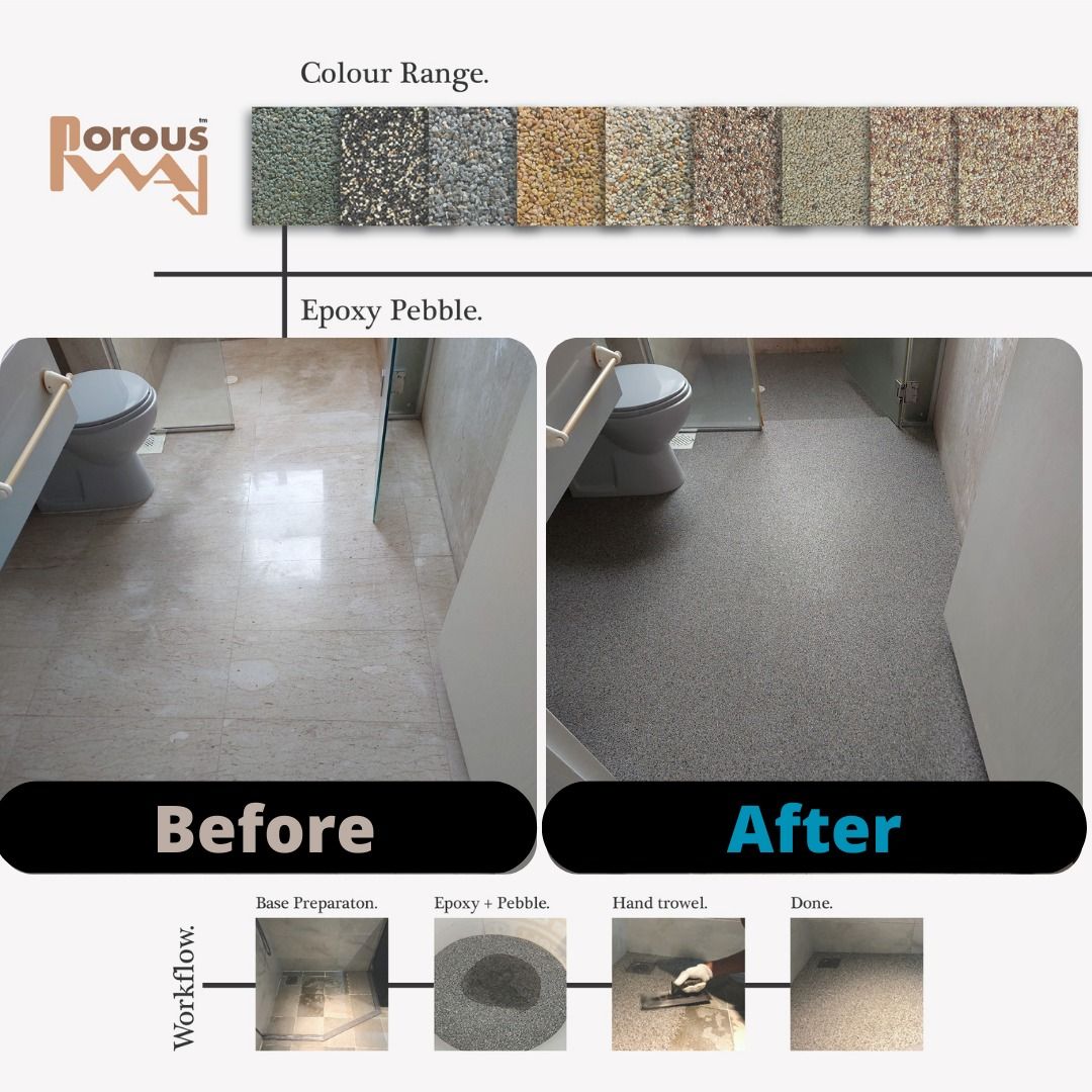 Toilet overlay flooring with holiday feels (Epoxy Pebble / Epoxy Flake)62853067905666112