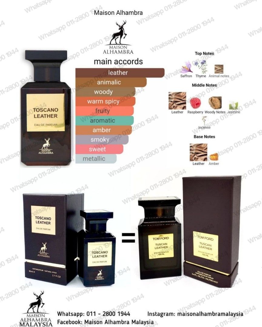 TOSCANO LEATHER dupe Tom Ford Tuscan Leather, Beauty & Personal Care,  Fragrance & Deodorants on Carousell