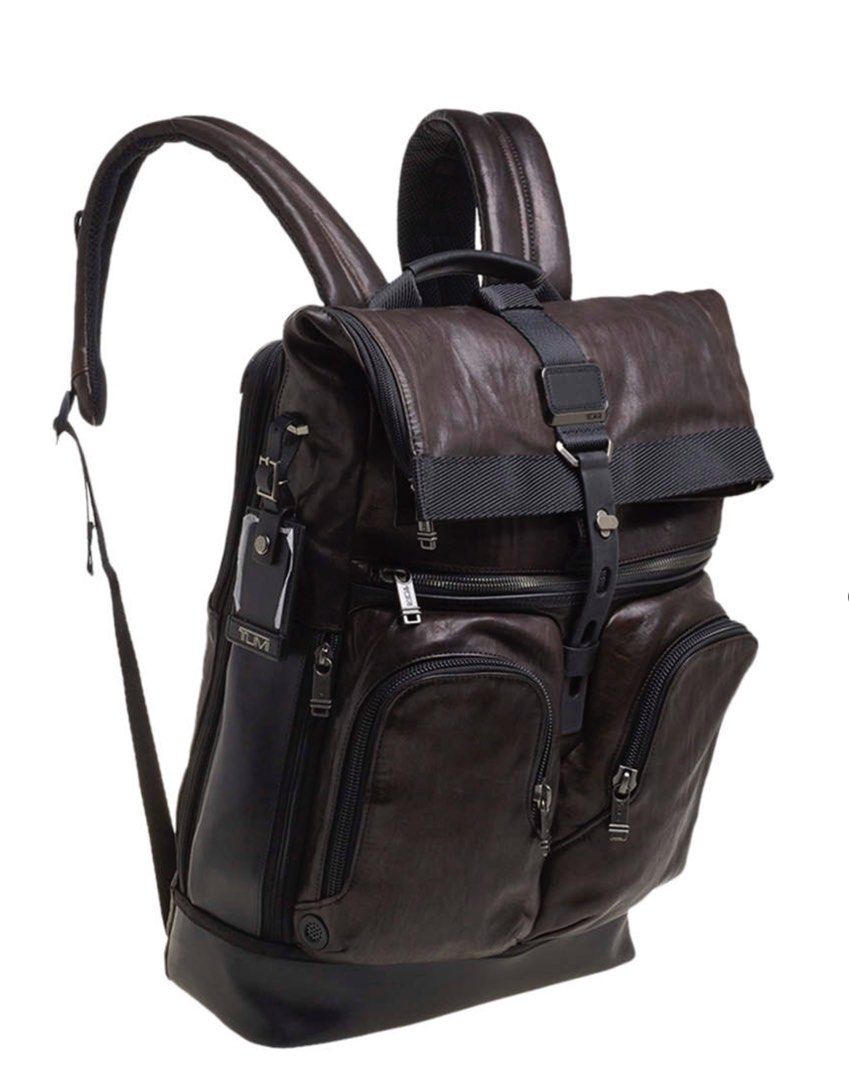 MARK DOWN PRICE!!! TUMI Black/Metallic Bronze Leather Alpha Bravo