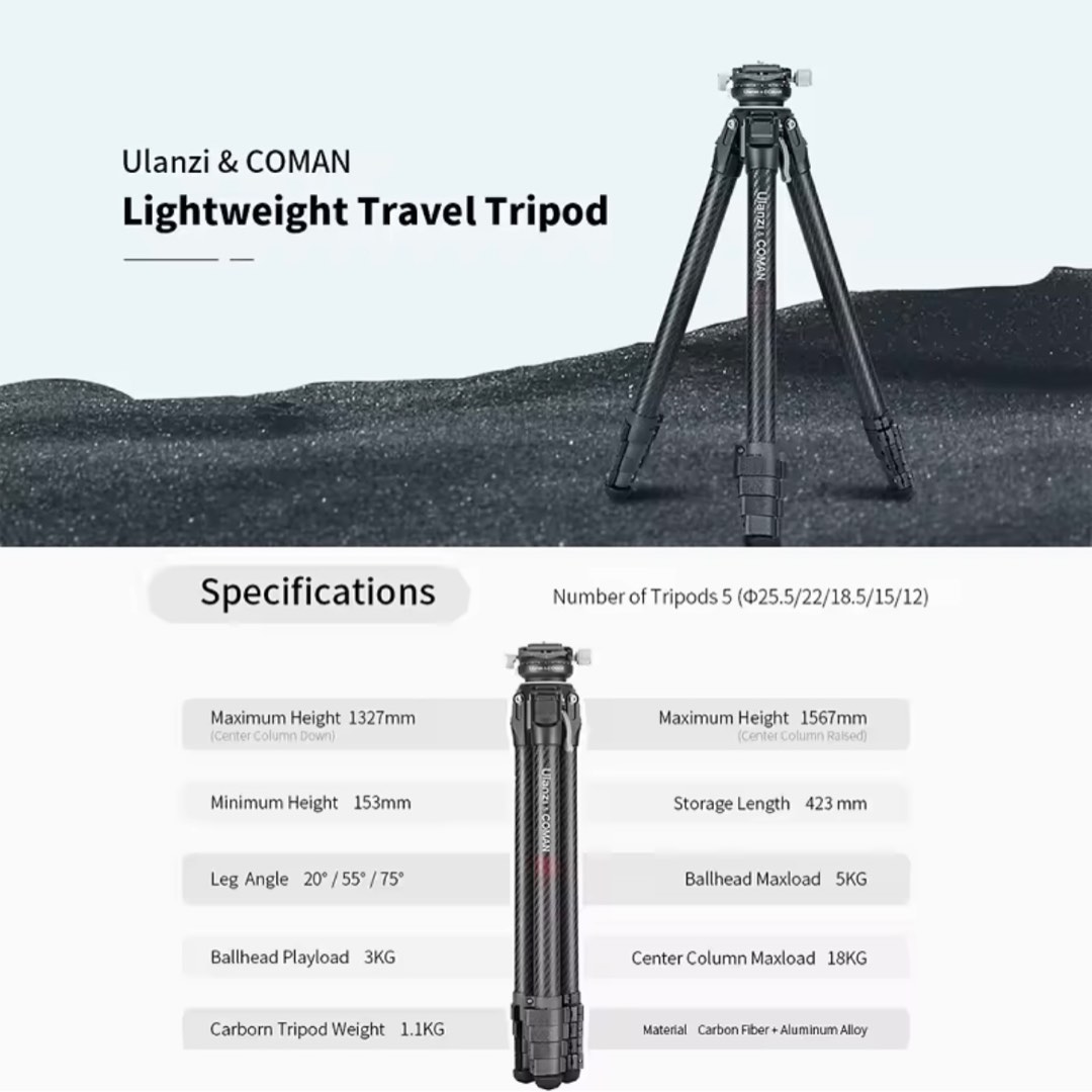 Ulanzi & Coman zeroy tripod, Photography, Photography Accessories