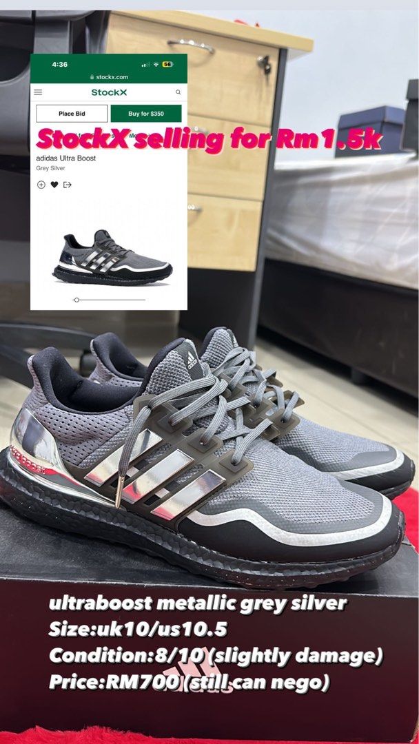 Ultra boost grey silver metallic on sale