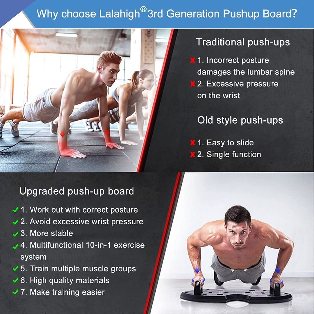 Push Up Board- Multi-Function Portable Home Workout Equipment for Men and  Women