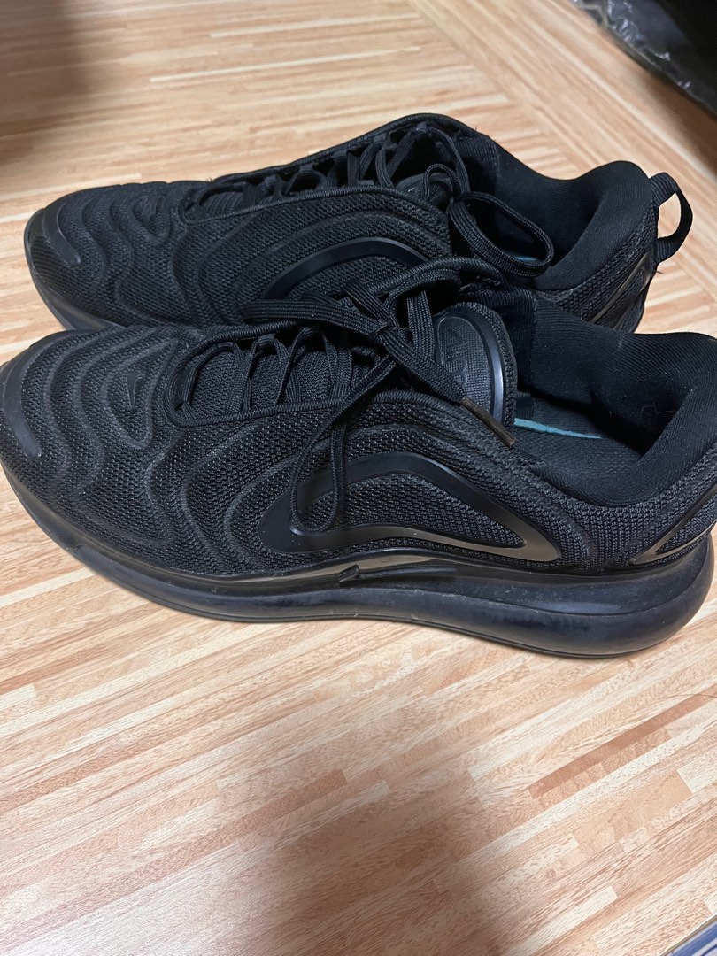 air max 720 triple black on feet