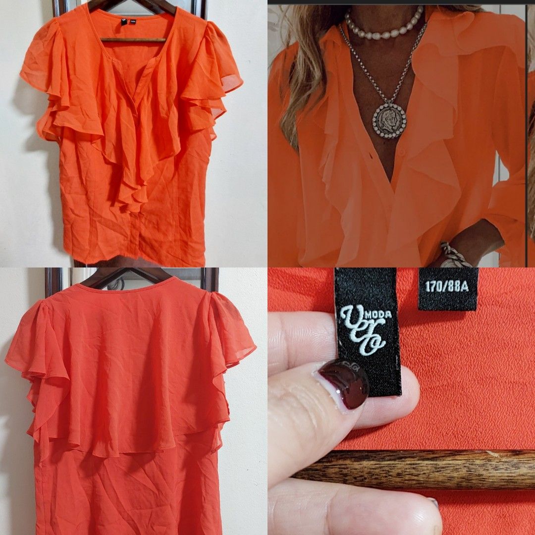 Vera Moda Orange blouse (Category: Blouses) located in Taguig. Submitted by purplerobe (Listing ID 1224831620, Image 1). Description: Summer is here this is perfect pair for shorts and walking slippers 1 pc only fabric is comfortable and airy so light and flowy.