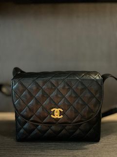 Chanel Navy Blue Quilted Leather And Tweed Classic Single Flap Bag Chanel