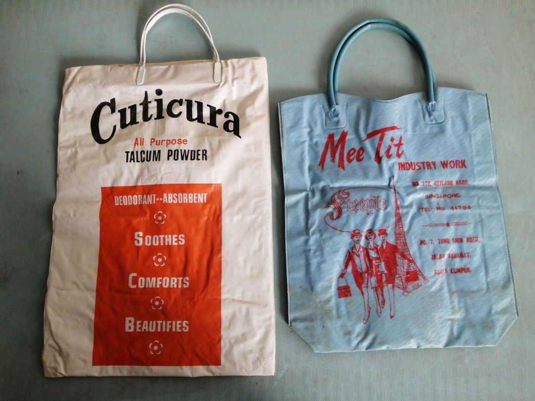 Vintage Cuticura Talcum Powder and Mee Tit Industry Work Bag, Hobbies ...