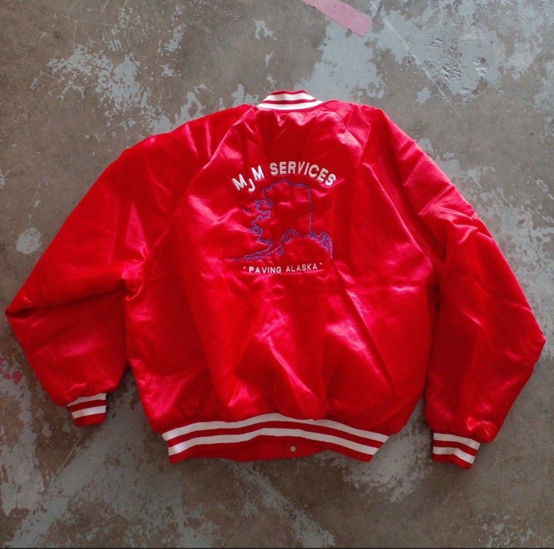 Vintage King Louie Satin Baseball Jacket Men s Fashion Coats Jackets and Outerwear on Carousell