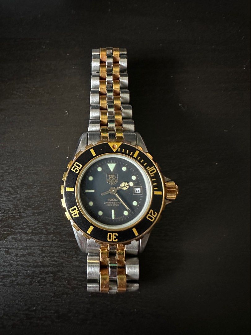 Vintage TAG Heuer professional 1000 two tone gold, Luxury, Watches on Carousell