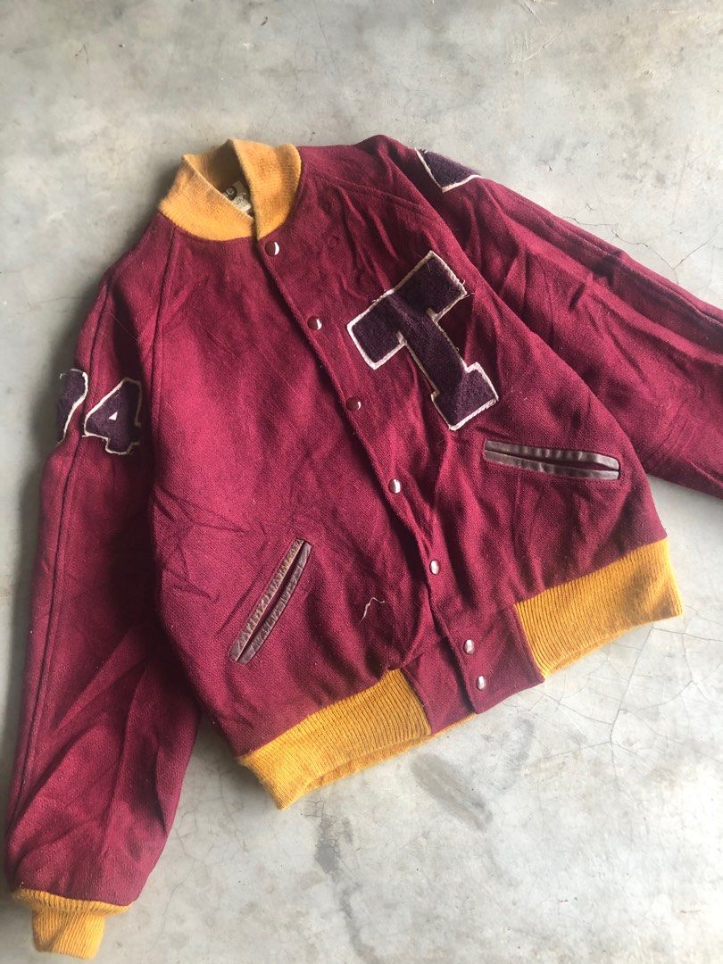 Vintage Wool Varsity Jacket, Men's Fashion, Coats, Jackets and